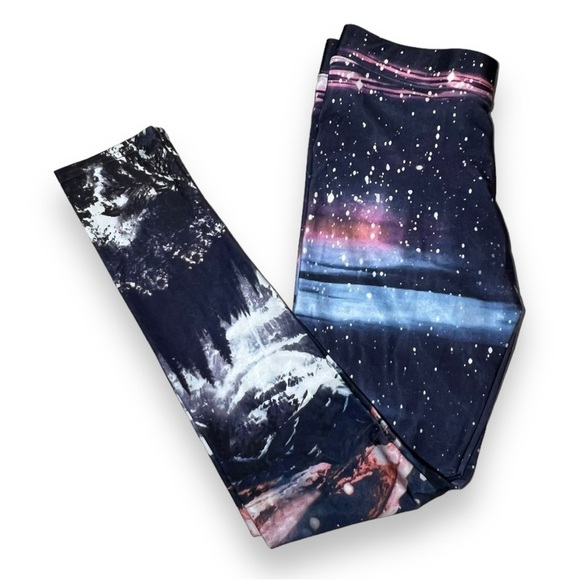 American Eagle Women’s Galaxy Leggings Blue Purple Size Small - Picture 1 of 6